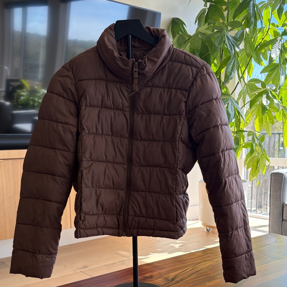 Brown Quilted Puffer Jacket - Men's